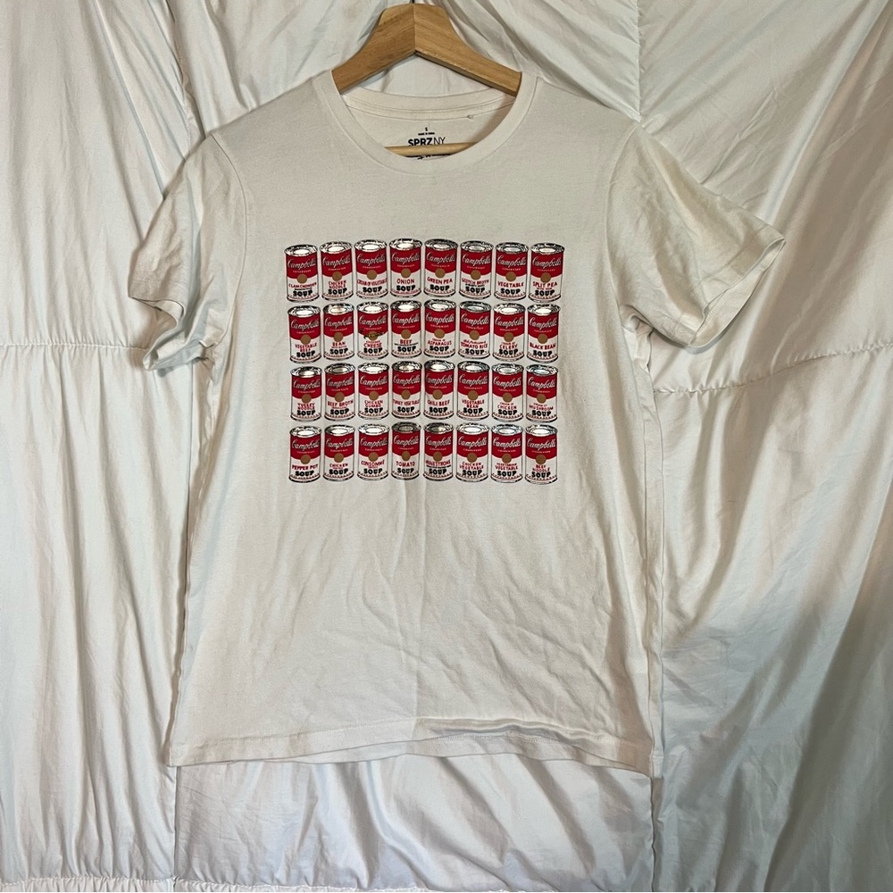Andy Warhol Campbell’s soup can graphic tee